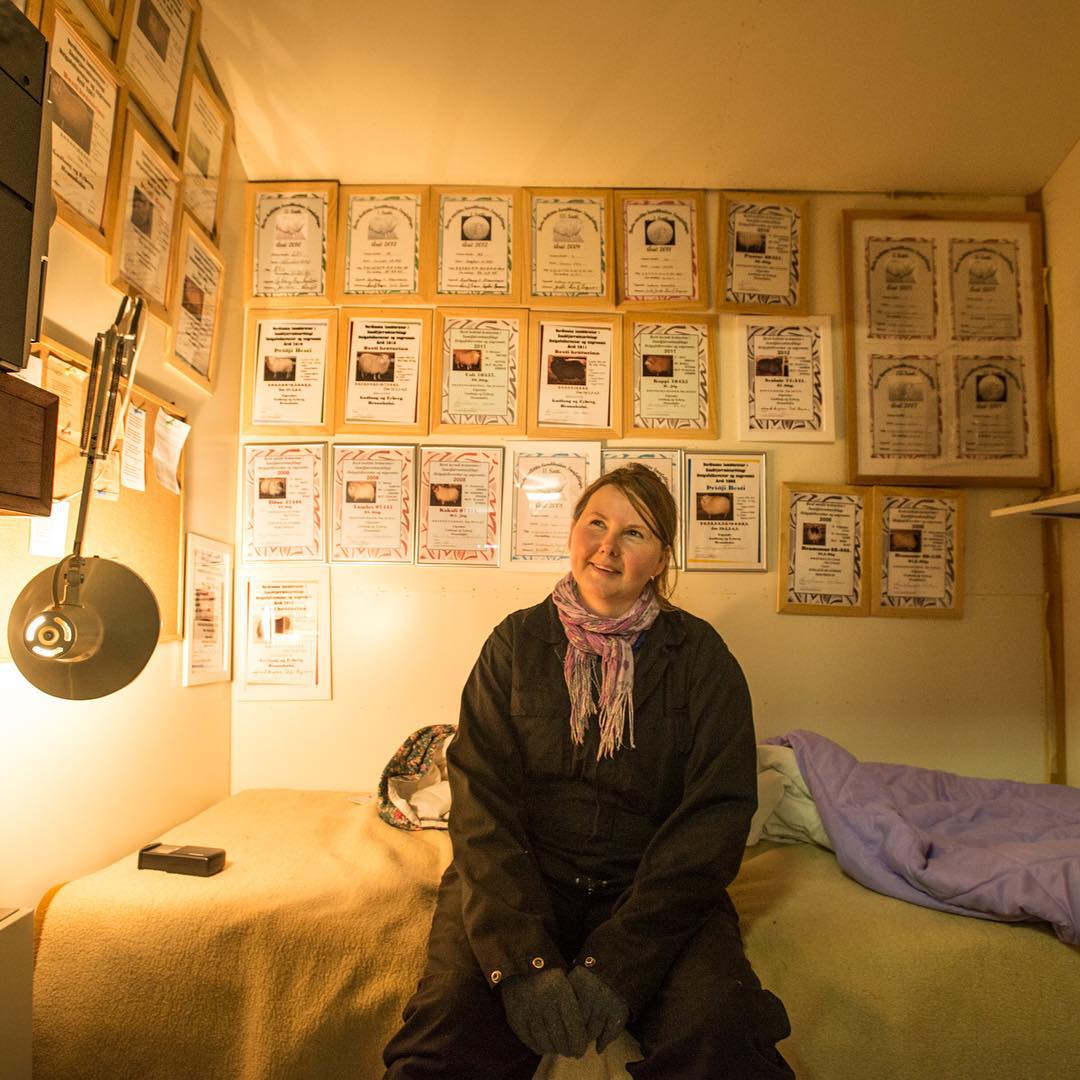 Lauga in the room where she sleeps during lambing season