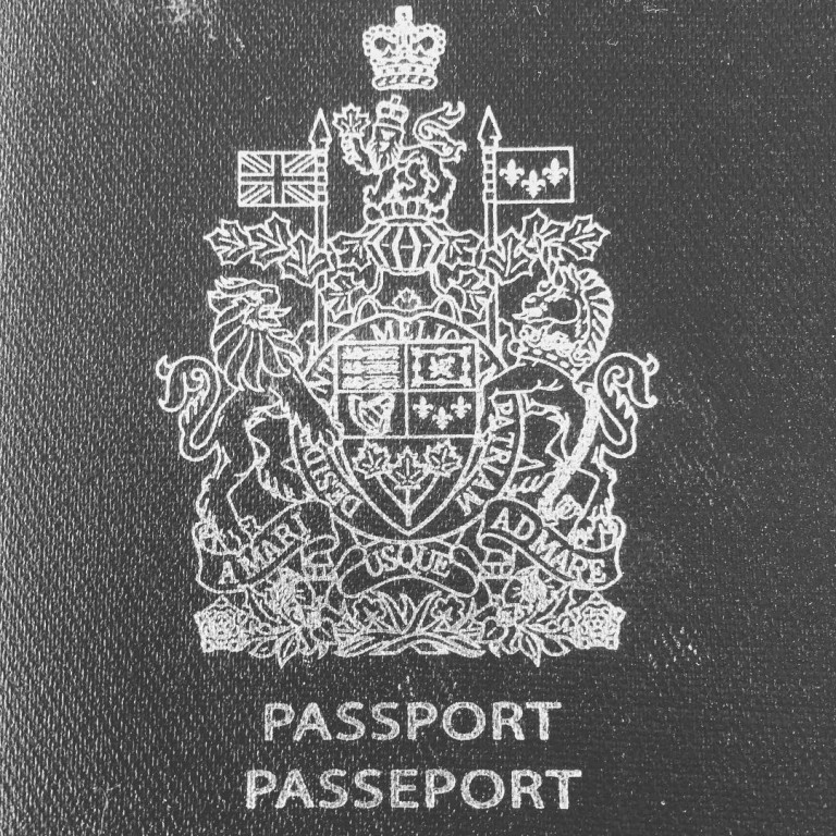 The cover of a Canadian passport.