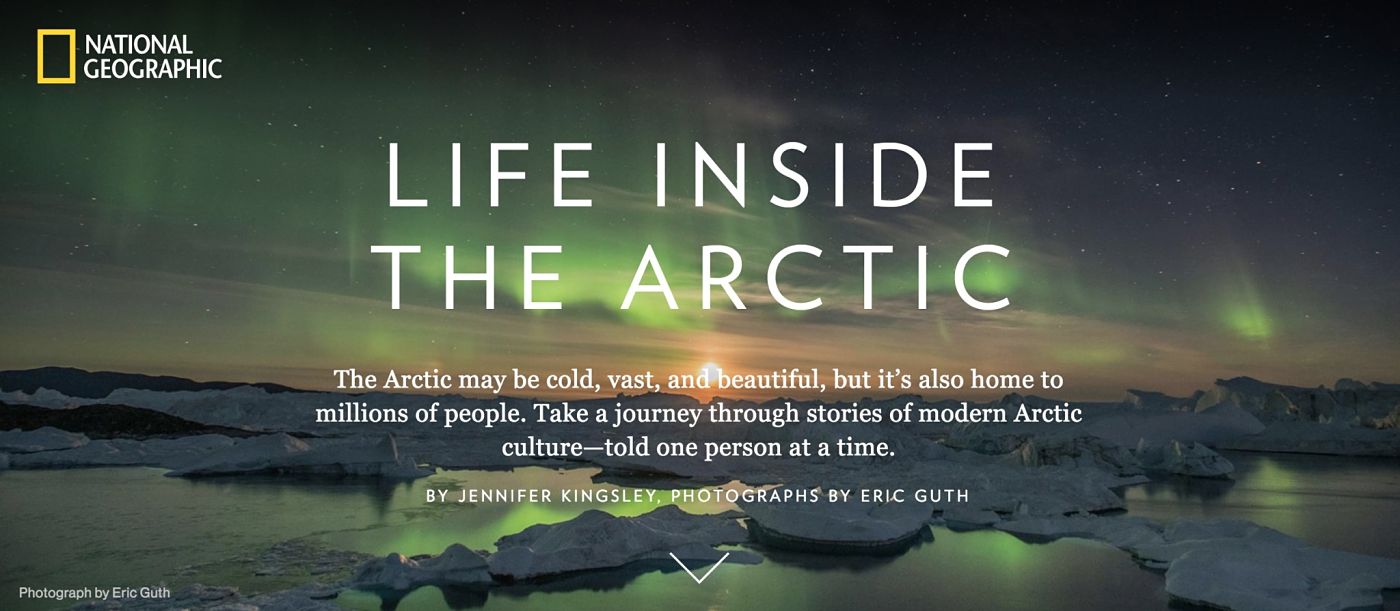 Life Inside the Arctic title page for National Geographic.